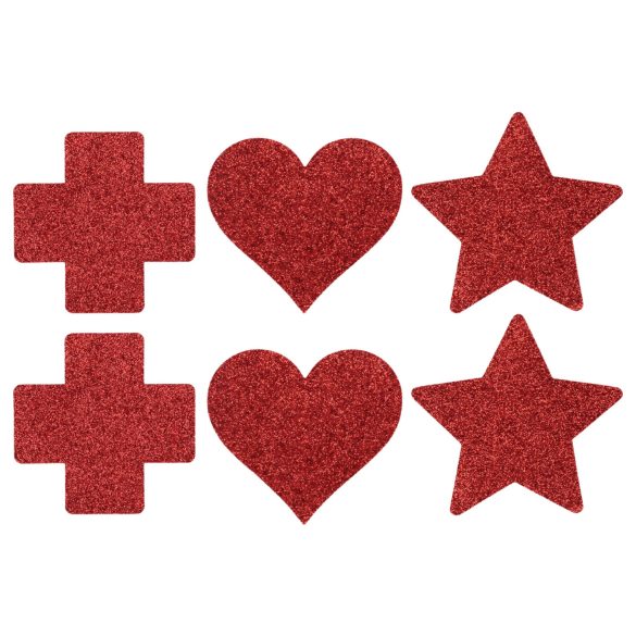 Le Désir - sada nálepiek na bradavky - 3 páry (červené)