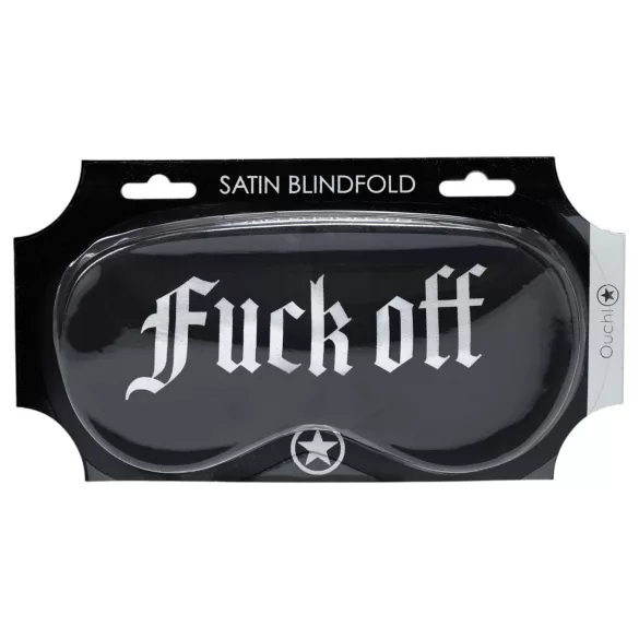 Au! - Saténová očná maska s nápisom „Fuck Off“ (čierna)