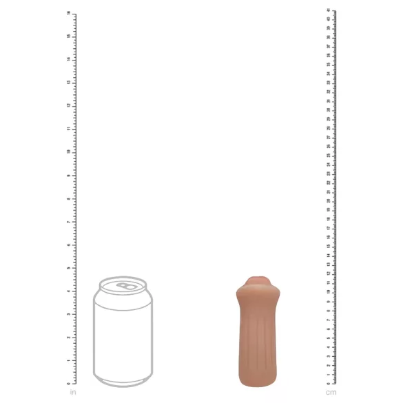 XKIN - umelá ústa masturbátor - S (tmavá naturálna farba)
