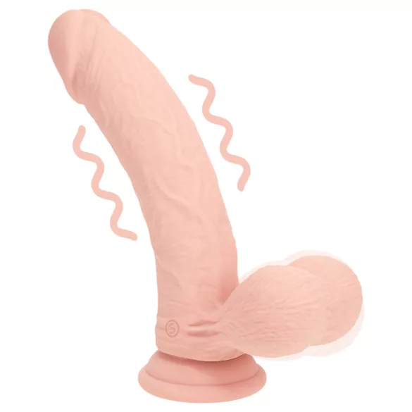 RealRock - realistický vibrátor s dvojitou hustotou (telovej farby) - 15 cm