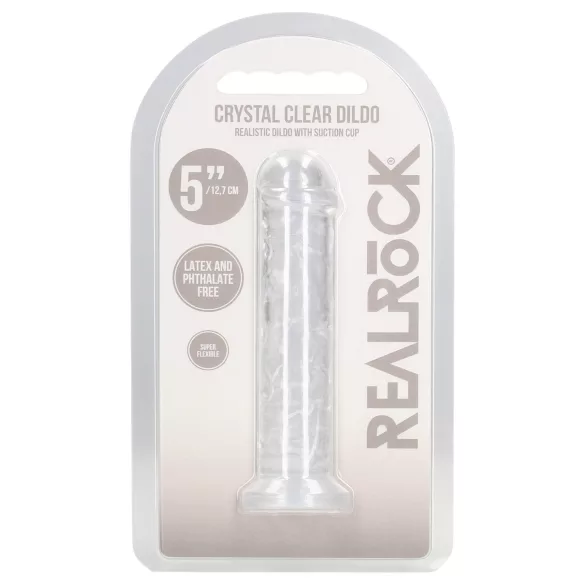RealRock - realistický dildo s prísavkou (priehľadný) - 12,7 cm