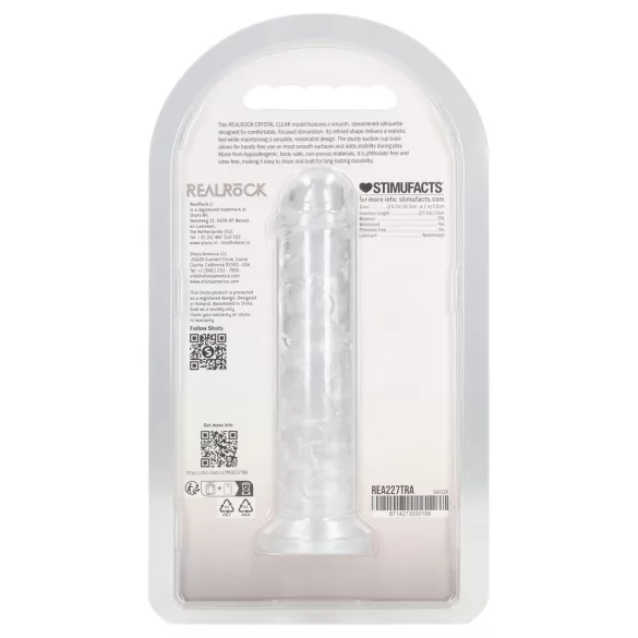 RealRock - realistický dildo s prísavkou (priehľadný) - 12,7 cm