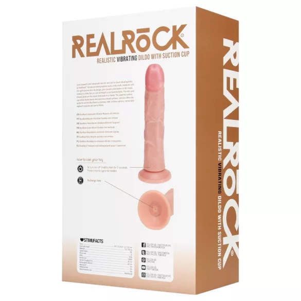 RealRock - realistický vibrátor s prísavkou (telovej farby, 20,5 cm)