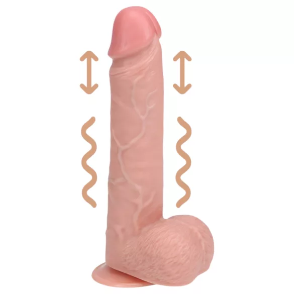 RealRock - realistický vibrátor s prísavkou - telová farba 20,5 cm