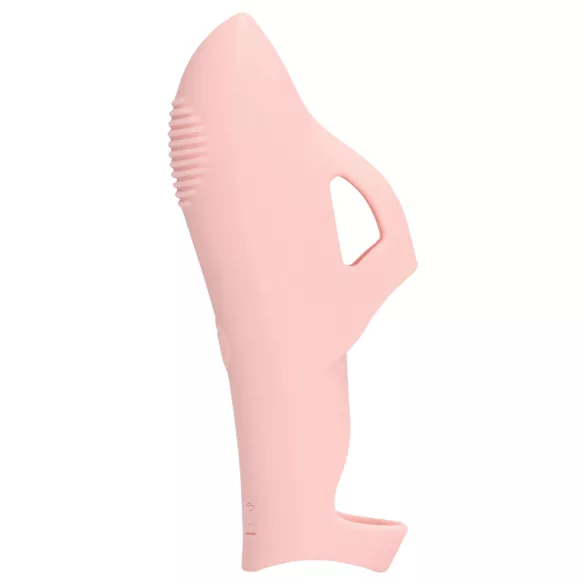 Loveline - prstový vibrátor - s drážkami - ružový
