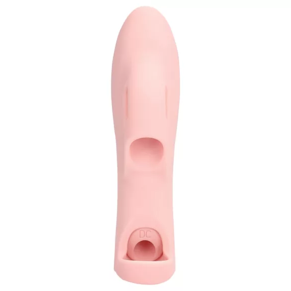Loveline - prstový vibrátor - s drážkami - ružový