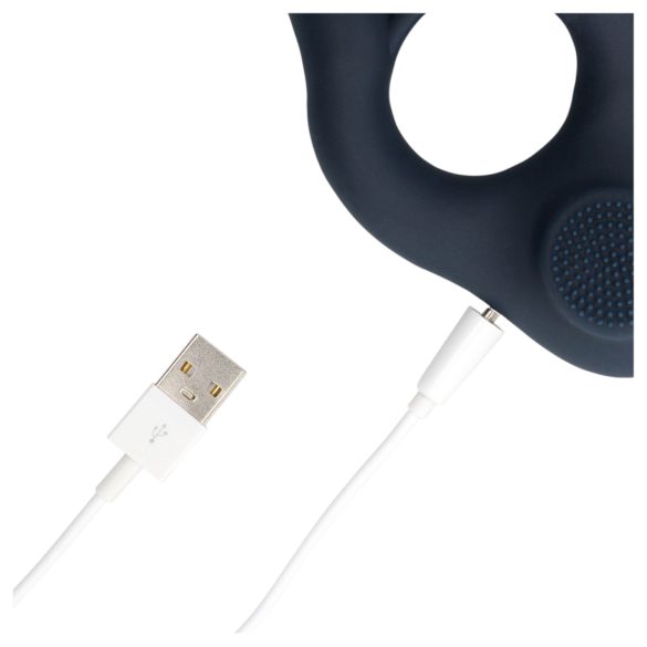 Loveline - vibračný erekčný krúžok s dráždičom klitorisu - sivý