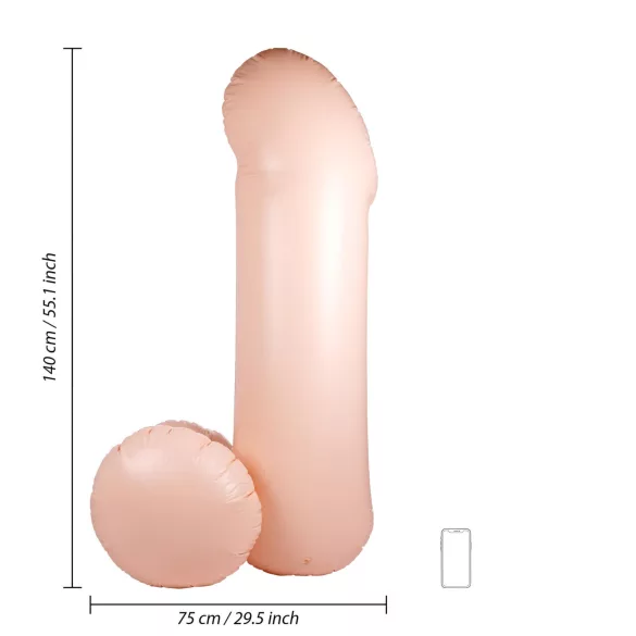 S-Line - Blow Me Up - nafukovací balón v tvare penisu (140 cm)
