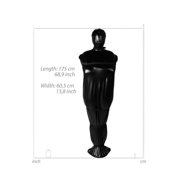 Ouch! Xtreme - bondage vak na telo - čierny