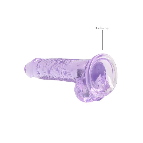 REALROCK - priehľadný realistický dildo - fialový (17cm)