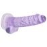 REALROCK - priehľadný realistický dildo - fialový (17cm)