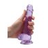 REALROCK - priehľadný realistický dildo - fialový (17cm)