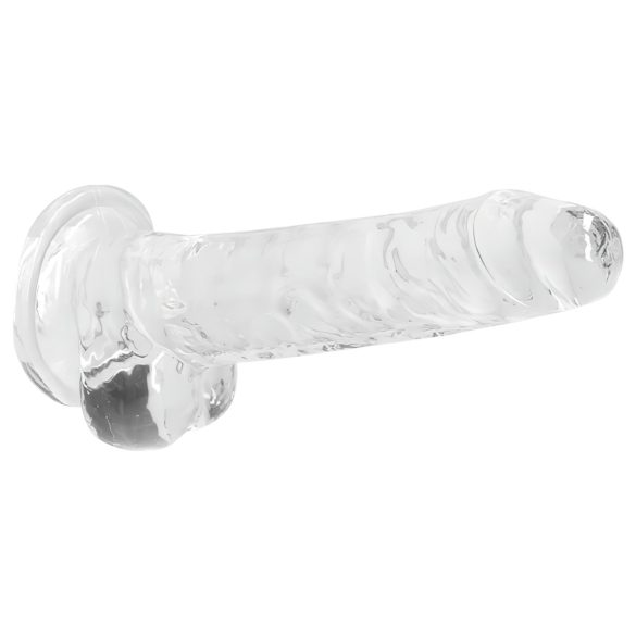 RealRock - realistický dildo - priehľadný - 17 cm