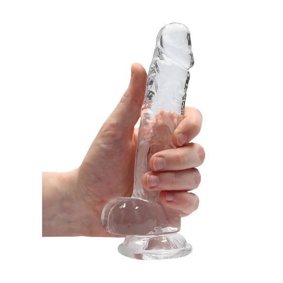 RealRock - realistický dildo - priehľadný - 17 cm