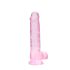 REALROCK - priehľadné realistické dildo - ružové (19cm)