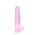 REALROCK - priehľadné realistické dildo - ružové (19cm)