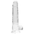 RealRock - realistický dildo - priehľadný - 19 cm