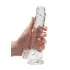 RealRock - realistický dildo - priehľadný - 19 cm