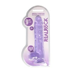 RealRock - realistický dildo - priesvitný fialový - 22 cm