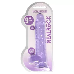 RealRock - realistický dildo - priesvitný fialový - 22 cm