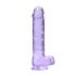 RealRock - realistický dildo - priesvitný fialový - 22 cm