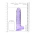 RealRock - realistický dildo - priesvitný fialový - 22 cm