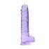 RealRock - realistický dildo - priesvitný fialový - 22 cm