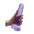 RealRock - realistický dildo - priesvitný fialový - 22 cm