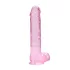 RealRock - realistický dildo - priehľadný ružový - 22 cm