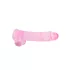 RealRock - realistický dildo - priehľadný ružový - 22 cm