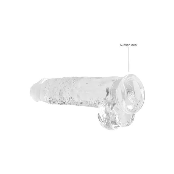 RealRock - priehľadné realistické dildo (priehľadné, 22 cm)