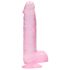 REALROCK - priehľadný realistický dildo - ružový (15cm)