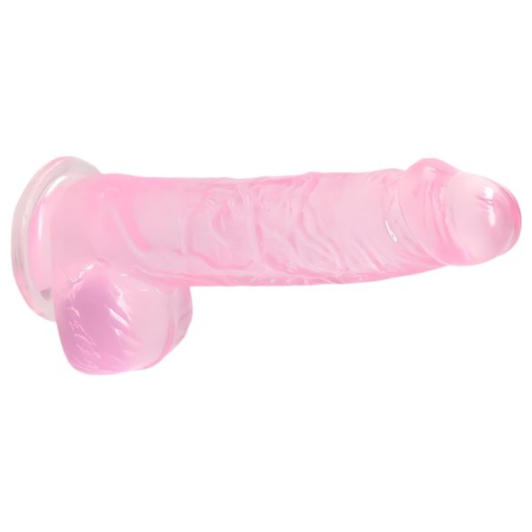 REALROCK - priehľadný realistický dildo - ružový (15cm)