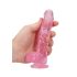 REALROCK - priehľadný realistický dildo - ružový (15cm)