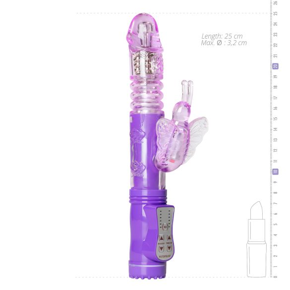 Easytoys Butterfly - rotačno-pulzujúci vibrátor (fialový)
