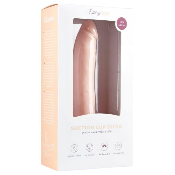 Easytoys - realistický dildo s prísavkou - 100% silikón - 21 cm - telová farba