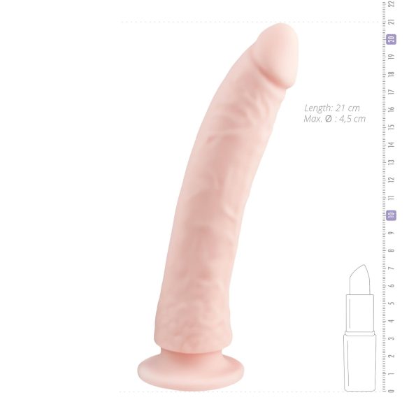 Easytoys - realistický dildo s prísavkou - 100% silikón - 21 cm - telová farba