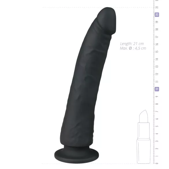 Easytoys - realistický dildó s prísavkou - silikón - 21 cm - čierny