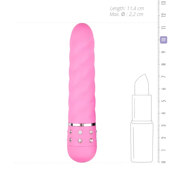 Easytoys Diamond - vibrátor so špirálovým dizajnom - ružový