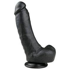   Easytoys - realistický dildo s prísavkou a semenníkmi - čierny 20 cm