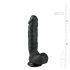 Easytoys - dildo s prísavkou a semenníkmi - čierny 22,5 cm