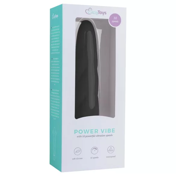 Easytoys - vibrátor tyčový s krúteným dizajnom - silikón - čierny
