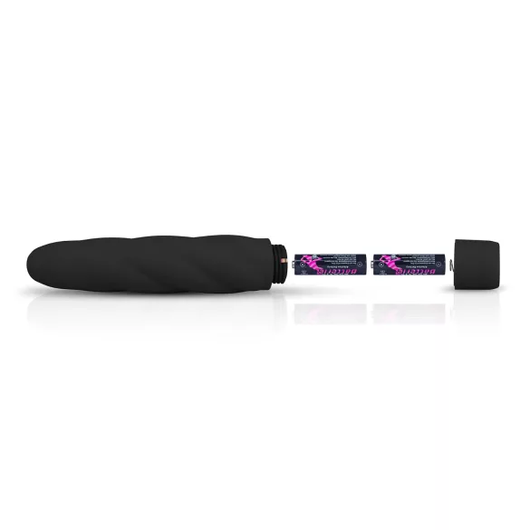 Easytoys - vibrátor tyčový s krúteným dizajnom - silikón - čierny