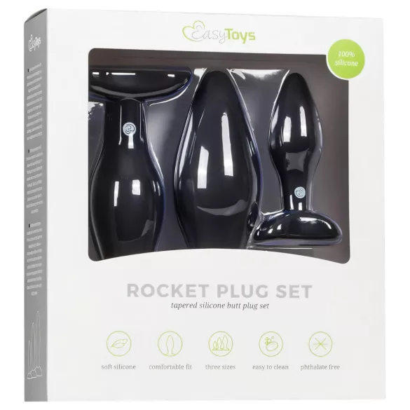 Easytoys Rocket - análna sada kolíkov - čierna (3 kusy)