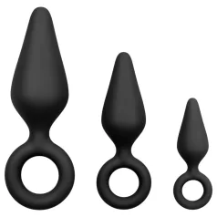 Easytoys - análne kolíky so slučkou - sada 3 ks - čierna