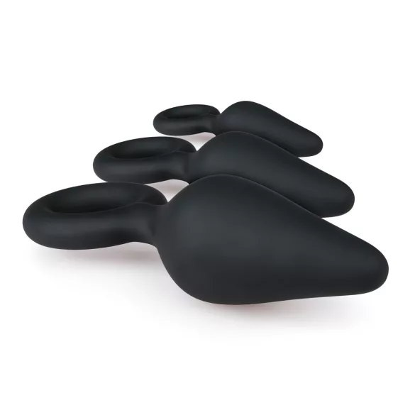 Easytoys - análne kolíky so slučkou - sada 3 ks - čierna