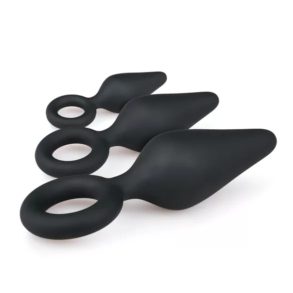 Easytoys - análne kolíky so slučkou - sada 3 ks - čierna