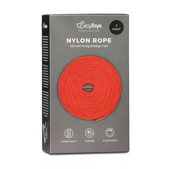 Easytoys Rope - bondage lano (5 m, červené)