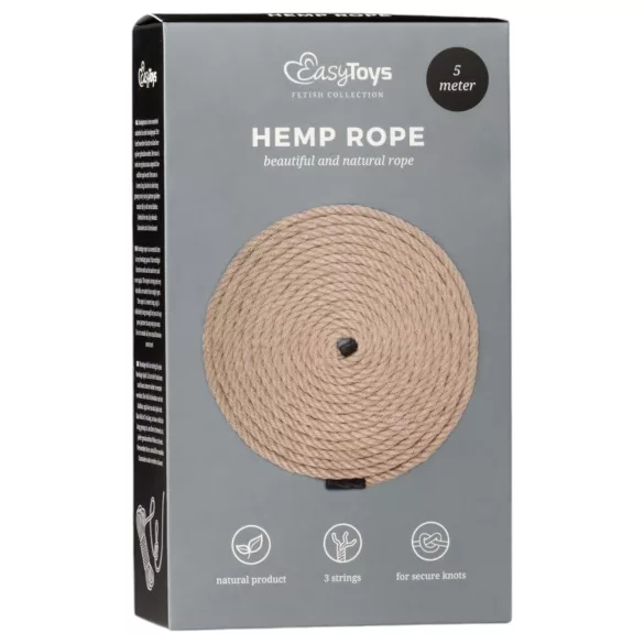 Easytoys Hemp Rope - konopné bondage lano (5 m, prírodné)