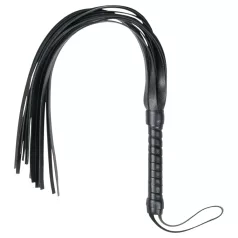 Easytoys - bičík flogger - mäkká umelá koža - čierny